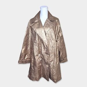 NWT MYCRA PAC Water Repellant Jacket Vintage Y2K Metallic Gold One Size